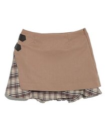 LAYERED BUCKLE SKIRT_BEIGE