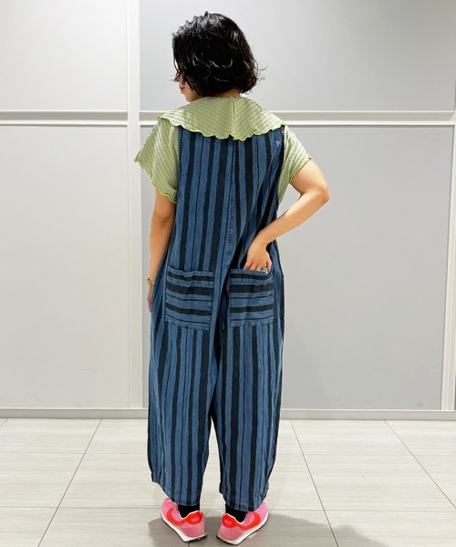 MARKEY'S（マーキーズ）の「デニムルーズフィットサロペット/おとな（サロペット/オーバーオール・レディース・ライトブルー/ネイビー・160cm）」の5枚目の写真
