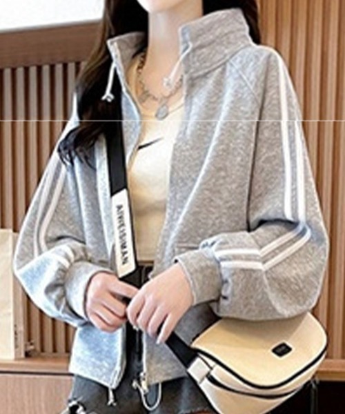 SallyLunn(サリーラン)の「スタンドカラートラックジャケット(その他アウター・レディース・ブラック/グレー/ホワイト・MEDIUM/LARGE)」の17枚目の写真