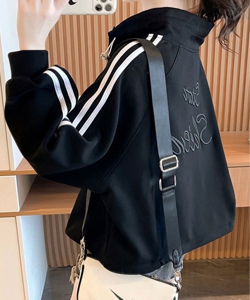 SallyLunn(サリーラン)の「スタンドカラートラックジャケット(その他アウター・レディース・ブラック/グレー/ホワイト・MEDIUM/LARGE)」の9枚目の写真