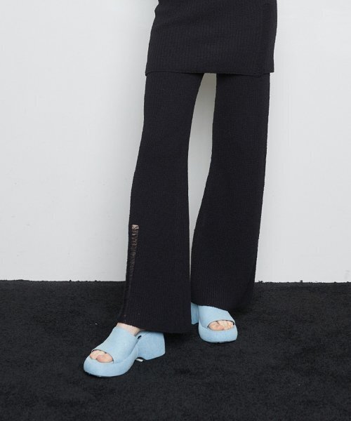 LARTIGENT(ラーティゼン)の「L3 DEMAGE KNIT PANTS(BLACK)(その他パンツ・レディース・その他・FREE)」の1枚目の写真