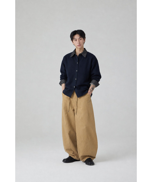 AOTT(アンアウトピット)の「ウォッシュドワイドバルーンストリングコットンパンツベージュ(その他パンツ・レディース・ベージュ・S/M/L/XL)」の1枚目の写真