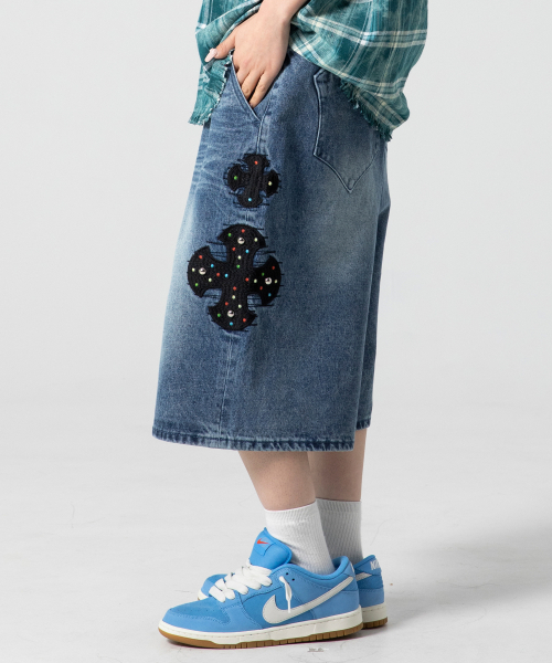GLACK(グラック)の「GP132 ジュエルクロスデニムバミューダパンツ (インディゴ)(その他パンツ・レディース・その他・SMALL/MEDIUM/LARGE)」の8枚目の写真