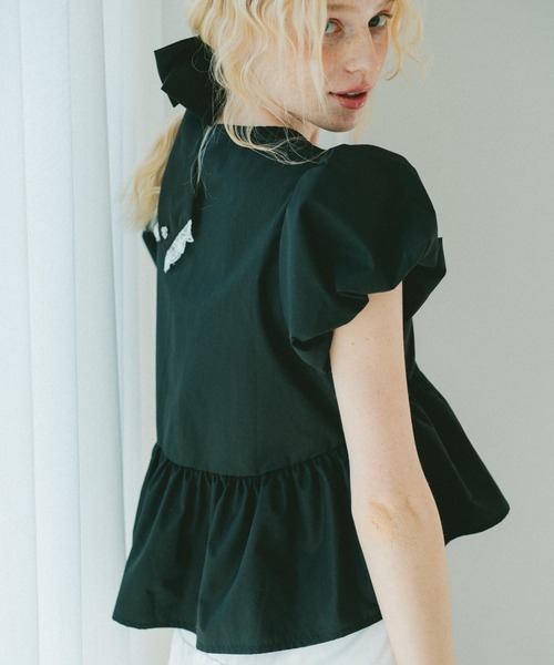 idem(イデム)の「puff sleeve muse blouse / パフスリデザインブラウス(シャツ/ブラウス・レディース・ブラック/ホワイト・FREE)」の20枚目の写真