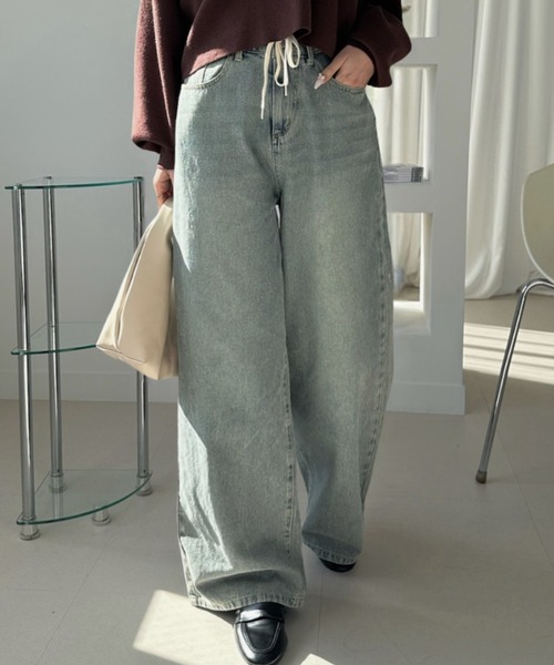 TREOVER(トレオーバー)の「こなれ感を演出するヴィンテージワイドデニムパンツ(デニムパンツ・レディース・ブルー/ブラック/ライトブルー・MEDIUM/LARGE/LL)」の3枚目の写真