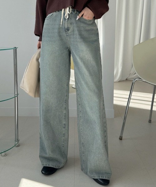 TREOVER(トレオーバー)の「こなれ感を演出するヴィンテージワイドデニムパンツ(デニムパンツ・レディース・ブルー/ブラック/ライトブルー・MEDIUM/LARGE/LL)」の5枚目の写真