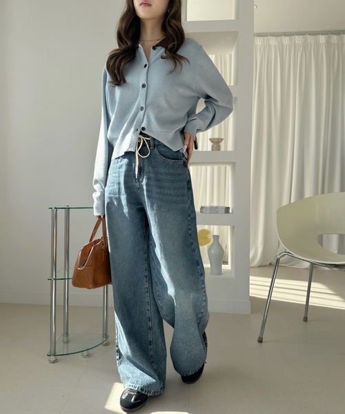 TREOVER(トレオーバー)の「こなれ感を演出するヴィンテージワイドデニムパンツ(デニムパンツ・レディース・ブルー/ブラック/ライトブルー・MEDIUM/LARGE/LL)」の14枚目の写真