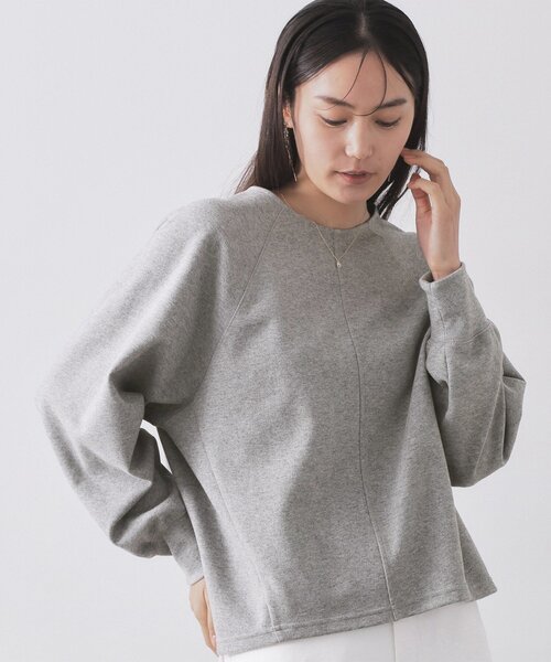 OPAQUE.CLIP(オペークドットクリップ)の「フォルムデザイントップス/セットアップ対応【洗濯機OK】(Tシャツ/カットソー・レディース・チャコールグレー/グレー・40/38)」の1枚目の写真