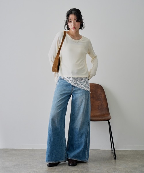 NOGLE（ノグル）の「【NOGLE/ノグル】カラーリブカットソー（Tシャツ/カットソー・レディース・ブルー/イエロー/ブラック/アイボリー/ピンク・FREE）」の17枚目の写真