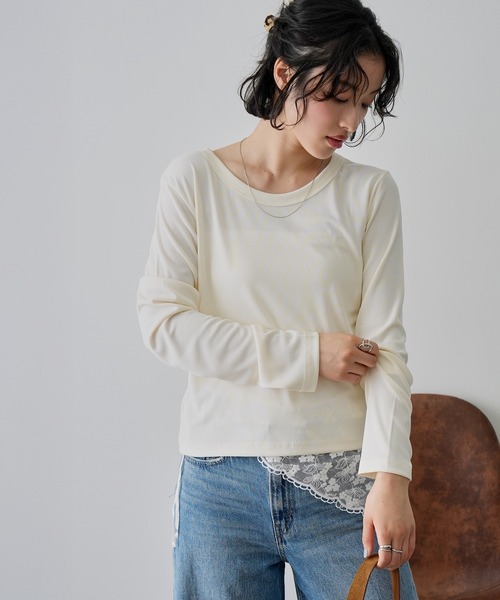 NOGLE（ノグル）の「【NOGLE/ノグル】カラーリブカットソー（Tシャツ/カットソー・レディース・ブルー/イエロー/ブラック/アイボリー/ピンク・FREE）」の16枚目の写真