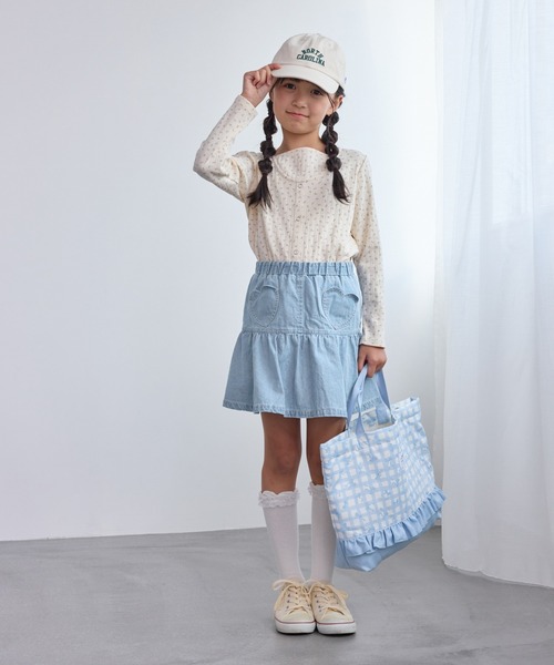 ROPE' PICNIC（ロペピクニック）の「【KIDS/キッズ】インパンツ付きハートポケットデニムスカート（デニムスカート・キッズ・ネイビー/サックスブルー・S/L/M）」の22枚目の写真