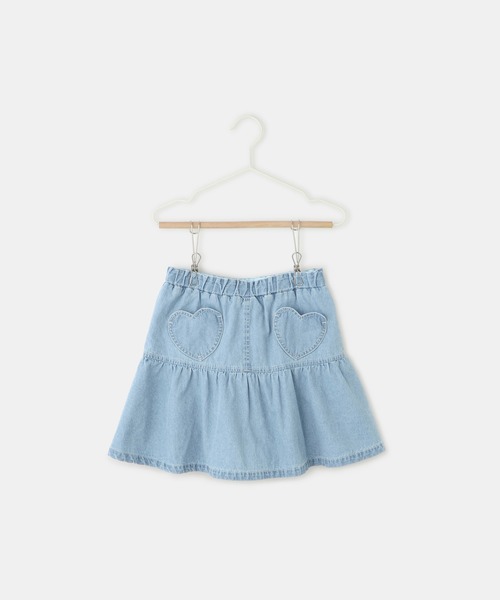 ROPE' PICNIC（ロペピクニック）の「【KIDS/キッズ】インパンツ付きハートポケットデニムスカート（デニムスカート・キッズ・ネイビー/サックスブルー・S/L/M）」の14枚目の写真