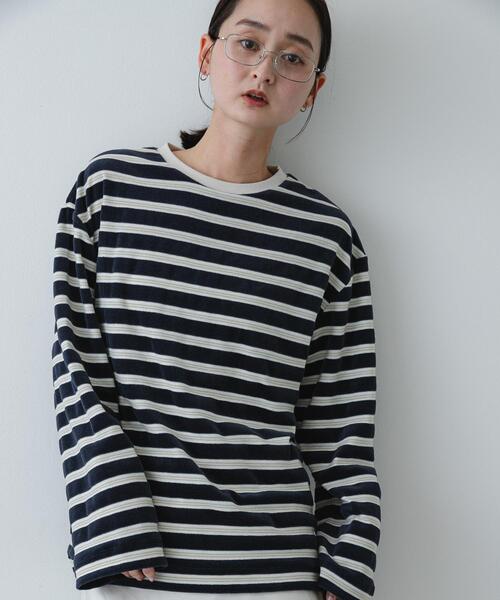 セール】ベロアボーダーTシャツ（Tシャツ/カットソー）｜SENSE OF