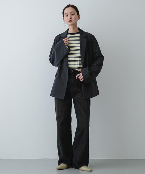 SENSE OF PLACE by URBAN RESEARCH(センスオブプレイスバイアーバンリサーチ)の「ベロアボーダーTシャツ(Tシャツ/カットソー・レディース・ネイビー/ベージュ/ミント・ONE)」の13枚目の写真