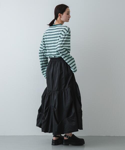 SENSE OF PLACE by URBAN RESEARCH(センスオブプレイスバイアーバンリサーチ)の「ベロアボーダーTシャツ(Tシャツ/カットソー・レディース・ネイビー/ベージュ/ミント・ONE)」の11枚目の写真