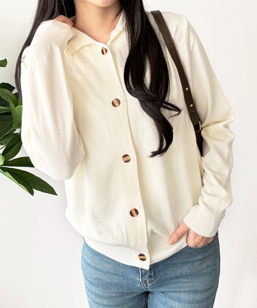 Dewlily(デューリリー)の「毎日のコーデに自然となじむ ソフトニットカーディガン(カーディガン/ボレロ・レディース・アイボリー/ブラック/ベージュ/ネイビー/オレンジ・FREE)」の8枚目の写真