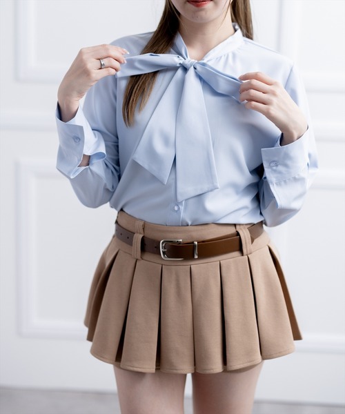 clear（クリア）の「マルチアソートボウタイリボンブラウス[オフィスカジュアル 着回し抜群 大人]≪新作≫（シャツ/ブラウス・レディース・ホワイト系その他/ネイビー/サックスブルー/オフホワイト/ブラック系その他・F）」の5枚目の写真