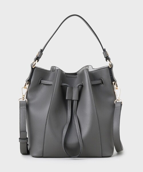 THE SHOP TK （ザ ショップ ティーケー ）の「巾着ショルダーバッグ（ショルダーバッグ・レディース・サックスブルー/アイボリー/チャコールグレー・00）」の2枚目の写真