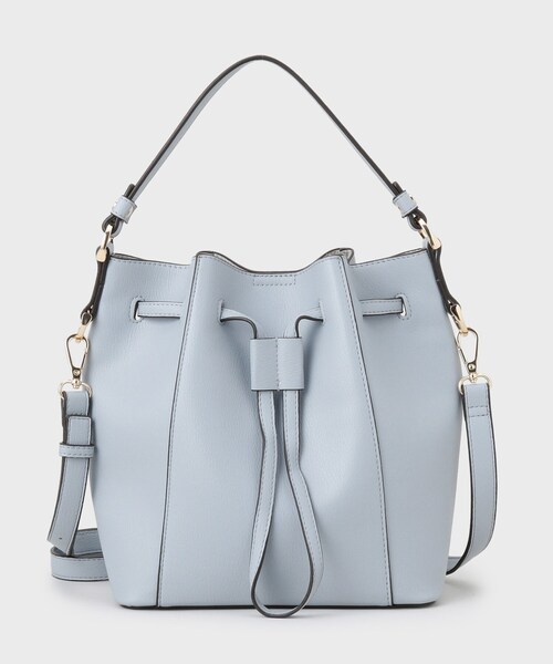 THE SHOP TK （ザ ショップ ティーケー ）の「巾着ショルダーバッグ（ショルダーバッグ・レディース・サックスブルー/アイボリー/チャコールグレー・00）」の5枚目の写真