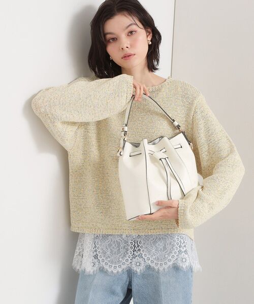 THE SHOP TK （ザ ショップ ティーケー ）の「巾着ショルダーバッグ（ショルダーバッグ・レディース・サックスブルー/アイボリー/チャコールグレー・00）」の16枚目の写真