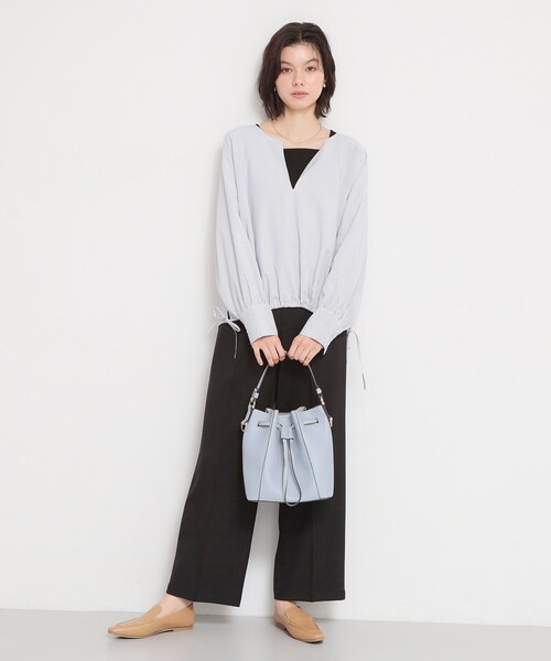 THE SHOP TK （ザ ショップ ティーケー ）の「巾着ショルダーバッグ（ショルダーバッグ・レディース・サックスブルー/アイボリー/チャコールグレー・00）」の18枚目の写真