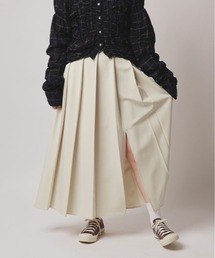 W:Huku（フーク）の「【W:Huku / ソフトタッチツイル】スリット プリーツ スカート / Soft-Touch Twill Slit Pleated Skirt（スカート）」