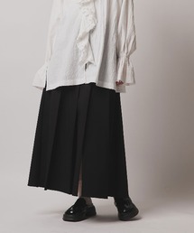 【W:Huku / ソフトタッチツイル】スリット プリーツ スカート / Soft-Touch Twill Slit Pleated Skirt