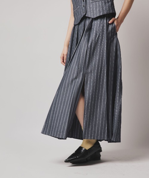 W:Huku(フーク)の「【W:Huku / ソフトタッチツイル】スリット プリーツ スカート / Soft-Touch Twill Slit Pleated Skirt(スカート・レディース・ブラウン系その他/グレー系その他/ブラック/ベージュ系その他・FREE)」の17枚目の写真