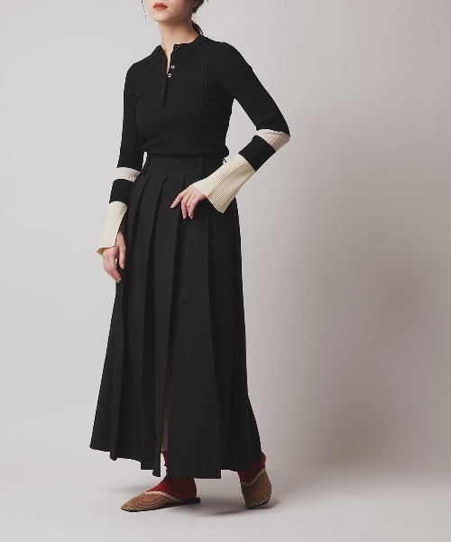 W:Huku(フーク)の「【W:Huku / ソフトタッチツイル】スリット プリーツ スカート / Soft-Touch Twill Slit Pleated Skirt(スカート・レディース・ブラウン系その他/グレー系その他/ブラック/ベージュ系その他・FREE)」の20枚目の写真