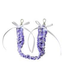 WEGO（ウィゴー）の「WEGO/チェックリボンくしゅくしゅハンドストラップ（スマホグッズ）」