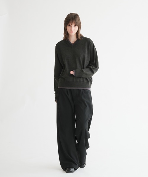 selle glant（セレグランテ）の「LAYERED STYLE ⅤNECK KNIT/レイヤードスタイルVネックニット（ニット/セーター・メンズ・ブラック/ダークブラウン・SMALL/MEDIUM/LARGE）」の13枚目の写真