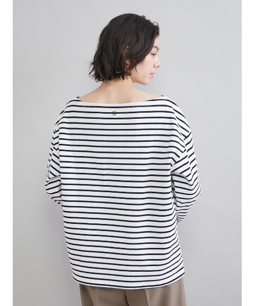 Mila Owen（ミラオーウェン）の「ボートネックボーダーＴシャツ（Tシャツ/カットソー・レディース・キャメル/アイボリー/ピンク/ブルー・F）」の7枚目の写真