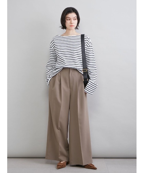 Mila Owen（ミラオーウェン）の「ボートネックボーダーＴシャツ（Tシャツ/カットソー・レディース・キャメル/アイボリー/ピンク/ブルー・F）」の12枚目の写真