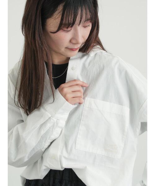 Samansa Mos2（サマンサ モスモス）の「ワンポイント刺繍オーバーシャツ（シャツ/ブラウス・レディース・ブルー/オフホワイト/ストライプ・F）」の11枚目の写真