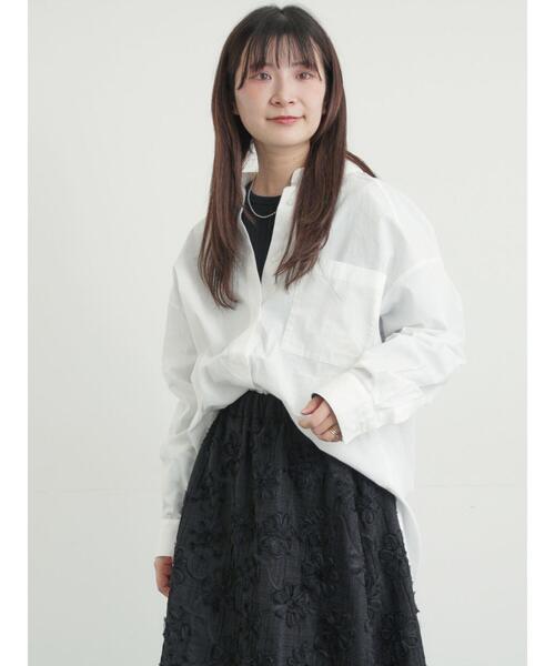 Samansa Mos2（サマンサ モスモス）の「ワンポイント刺繍オーバーシャツ（シャツ/ブラウス・レディース・ブルー/オフホワイト/ストライプ・F）」の13枚目の写真