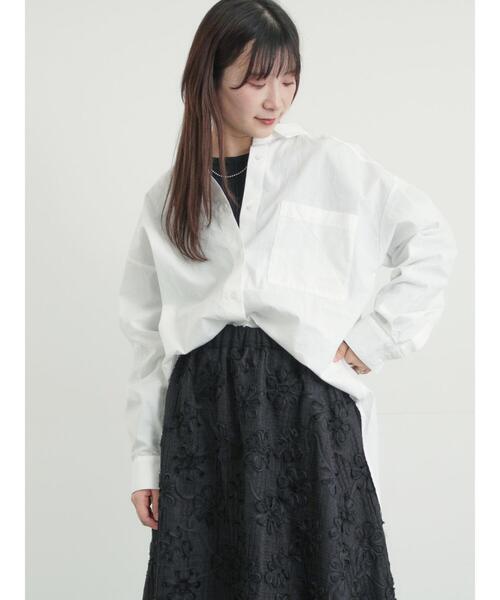 Samansa Mos2（サマンサ モスモス）の「ワンポイント刺繍オーバーシャツ（シャツ/ブラウス・レディース・ブルー/オフホワイト/ストライプ・F）」の14枚目の写真