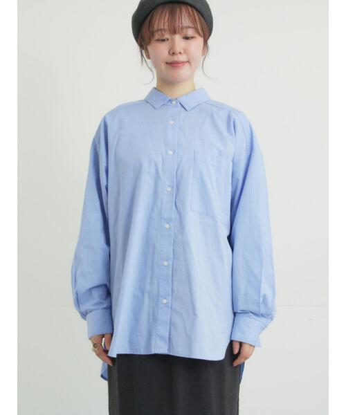 Samansa Mos2（サマンサ モスモス）の「ワンポイント刺繍オーバーシャツ（シャツ/ブラウス・レディース・ブルー/オフホワイト/ストライプ・F）」の17枚目の写真