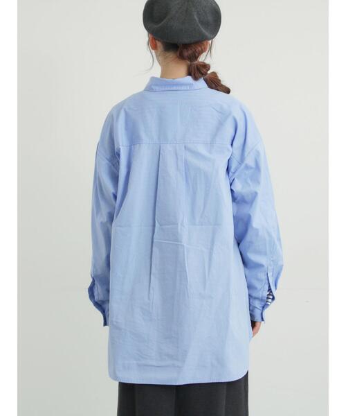 Samansa Mos2（サマンサ モスモス）の「ワンポイント刺繍オーバーシャツ（シャツ/ブラウス・レディース・ブルー/オフホワイト/ストライプ・F）」の19枚目の写真