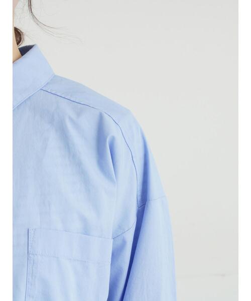Samansa Mos2（サマンサ モスモス）の「ワンポイント刺繍オーバーシャツ（シャツ/ブラウス・レディース・ブルー/オフホワイト/ストライプ・F）」の21枚目の写真