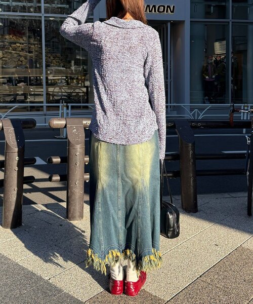 CIAOPANIC（チャオパニック）の「裾フリンジデニムマーメイドスカート（スカート・レディース・ブラック/ブルー・ONE SIZE）」の15枚目の写真