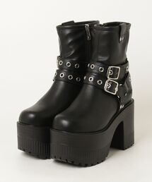 YOSUKE（ヨースケ）の「ヨースケYOSUKEウィメンズ厚底タンクソールハトメリングストレッチブーツ2605024（ブーツ）」