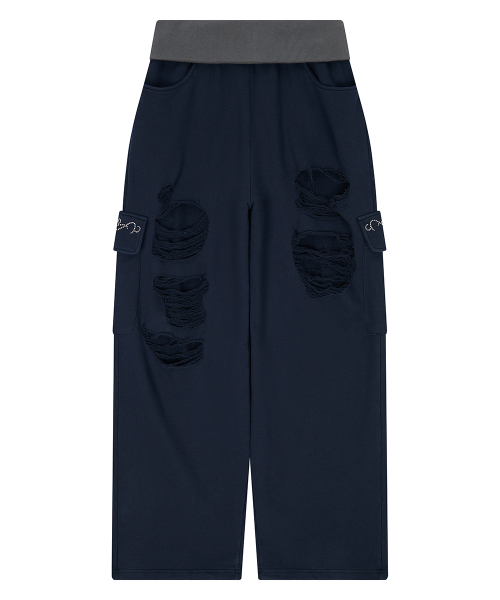 LUVISTRUE（ラヴイズトゥルー）の「EL DAMAGE COLORING TRAINING PANTS(NAVY)（スウェットパンツ・レディース・その他・FREE）」の2枚目の写真