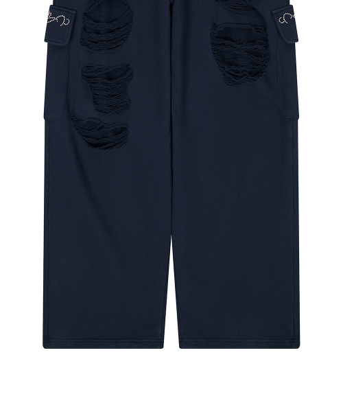 LUVISTRUE（ラヴイズトゥルー）の「EL DAMAGE COLORING TRAINING PANTS(NAVY)（スウェットパンツ・レディース・その他・FREE）」の5枚目の写真