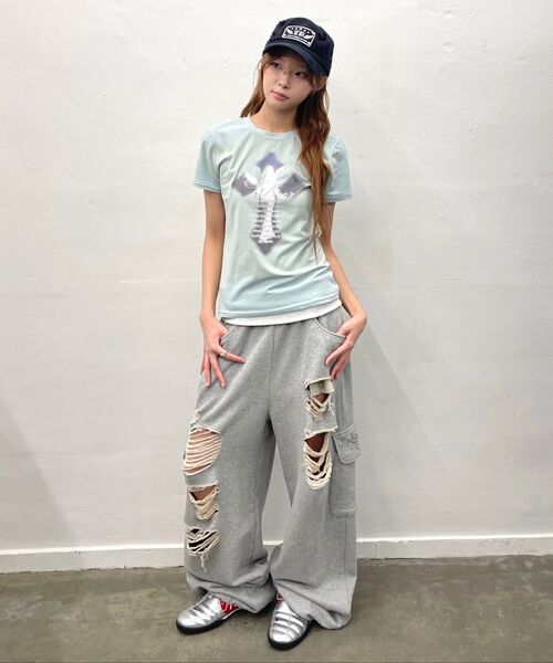 LUVISTRUE（ラヴイズトゥルー）の「EL DAMAGE COLORING TRAINING PANTS(NAVY)（スウェットパンツ・レディース・その他・FREE）」の7枚目の写真