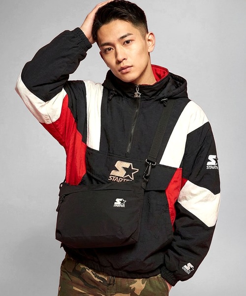 STARTER（スターター）の「【karlas別注】Starter/スターター ショルダーバッグ ナイロン 軽量 学生 お出かけ カジュアル スポーティ バッグ（ショルダーバッグ・メンズ・カーキ/ブラック・FREE）」の2枚目の写真