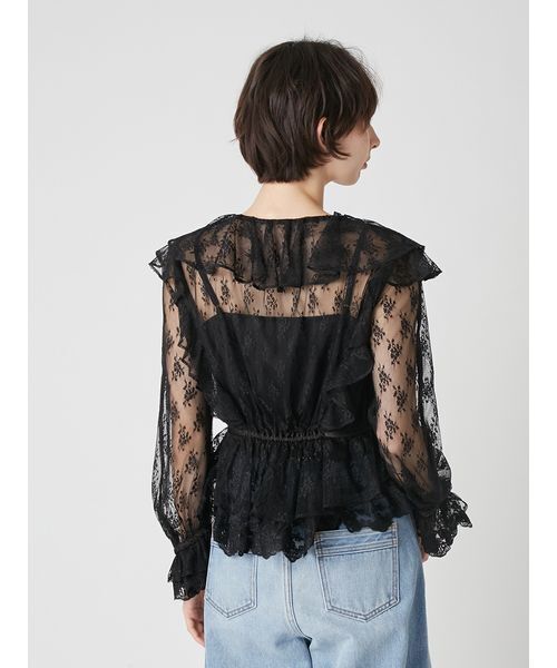 LILY BROWN(リリーブラウン)の「ラッフルレースリボントップス(シャツ/ブラウス・レディース・ライム/アイボリー/ブラック・F)」の6枚目の写真