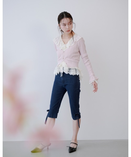 LILY BROWN(リリーブラウン)の「ラッフルレースリボントップス(シャツ/ブラウス・レディース・ライム/アイボリー/ブラック・F)」の16枚目の写真