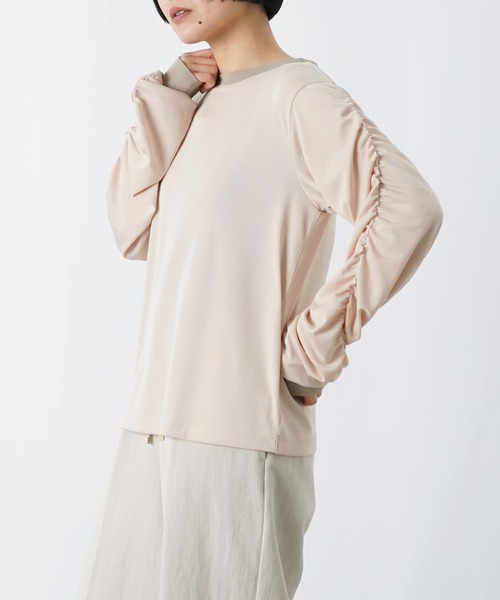 LUCA/LADY LUCK LUCA(ルカ/レディラックルカ)の「LC/LLL ギャザーリブプルオーバー(Tシャツ/カットソー・レディース・ブラック/ブルーグレー/ベージュ・FREE)」の14枚目の写真