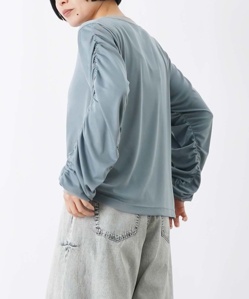 LUCA/LADY LUCK LUCA(ルカ/レディラックルカ)の「LC/LLL ギャザーリブプルオーバー(Tシャツ/カットソー・レディース・ブラック/ブルーグレー/ベージュ・FREE)」の16枚目の写真