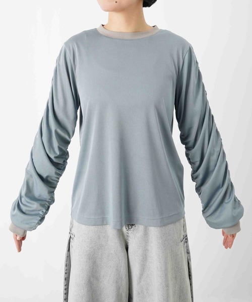 LUCA/LADY LUCK LUCA(ルカ/レディラックルカ)の「LC/LLL ギャザーリブプルオーバー(Tシャツ/カットソー・レディース・ブラック/ブルーグレー/ベージュ・FREE)」の21枚目の写真